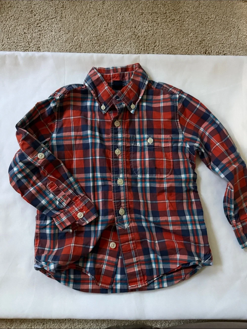 GAP Kids Red and Blue Plaid Button-Down Shirts - Set of 2